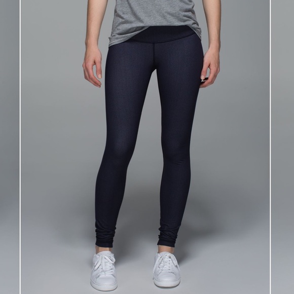 Lululemon Wunder Under Leggings in Denim Naval Blue - Picture 1 of 8
